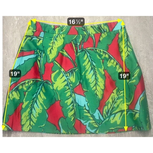 Vineyard Vines SZ 14 Silk Blend Skirt Cruisewear Vacation Beachy Tropical Leaf - Picture 2 of 5